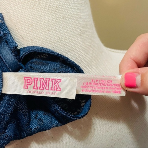 PINK Victoria’s Secret Blue Lace Bralette Small - Picture 6 of 7